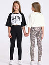 Апрель Легинсы 569825 2ДРЛ5821804н черный+коричневый леопард на бежевом