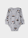 MARK FORMELLE Боди детское 570794 13018-1-2 пандочки на сером +лапки на охре