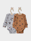MARK FORMELLE Боди детское 570794 13018-1-2 пандочки на сером +лапки на охре