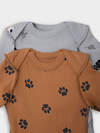 MARK FORMELLE Боди детское 570794 13018-1-2 пандочки на сером +лапки на охре