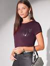 VILATTE Футболка 572851 D49.135 бургунди_блестки