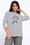 Натали Лонгслив 572904 82087 белый/черная полоска