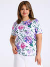 Апрель Футболка 573581 1ЖДФК3305001н гортензия и сирень на белом