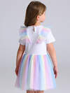 Апрель Платье 573620 1ДПК4756804с белый+разноцветный градиент / Единорог балерина