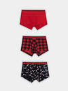 MARK FORMELLE Трусы 574230 411124-3 Деды морозы на черном +красный +ч.клетка на красном