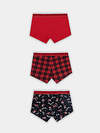 MARK FORMELLE Трусы 574230 411124-3 Деды морозы на черном +красный +ч.клетка на красном