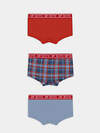 MARK FORMELLE Трусы 574350 413354-3 серо -голубой +ярко -красный +красно -синяя клетка