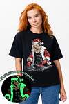 Натали Футболка 574377 8587 черный+снегурочка