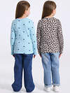 Апрель Лонгслив 577533 2ДДЛД5876223н коричневый леопард на бежевом+темно-синие сердечки на голубом