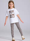 Апрель Комплект 577559 2ДДР5705001н белый+коричневый леопард на бежевом / Четыре зверушки
