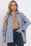 LT Collection Рубашка 578742 Б15107-7М голубой, бежевый