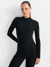 Omsa Лонгслив 580283 OmD 1624T RB Лонгслив стойка жен. "Термо" Nero (Черный)