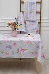 Натали Скатерть 581114 Скатерть Цветы и письма серо-голубой