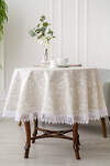 Натали Скатерть 581164 Скатерть Шантильи с кружевом круглая бежевый