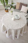 Натали Скатерть 581164 Скатерть Шантильи с кружевом круглая бежевый