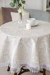 Натали Скатерть 581164 Скатерть Шантильи с кружевом круглая бежевый