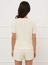 Omsa Пижама 582072 OmD 0260D POINTELLE Пижама женская (Футболка+Шорты с гульфиком), СО Avorio (Молочный)