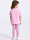 Апрель Комплект 582290 2ДДР5705001н светло-розовый+черные сердечки на светло-розовом / Влюбленная панда
