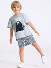 Апрель Шорты 583518 1ПШК4695804н белые граффити на темно-сером