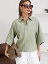 VILATTE Блузка 587879 D29.354 зеленый чай
