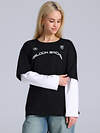 Апрель Лонгслив 588610 1ЖДЛД5038001 черный+белый