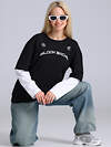 Апрель Лонгслив 588610 1ЖДЛД5038001 черный+белый