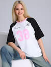 Апрель Футболка 588612 1ЖДФК5037001 белый+черный+светло-розовый