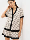 Omsa Пижама 588813 OmD 0240D ALTA MODA Пижама принт. женская (Рубашка кор.рукав+Шорты), CO Beige (Бежевый)