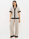 Omsa Пижама 588816 OmD 0244D ALTA MODA Пижама принт. жен. (Рубашка кор.рукав+Брюки прямые), CO Beige (Бежевый)