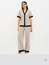 Omsa Пижама 588816 OmD 0244D ALTA MODA Пижама принт. жен. (Рубашка кор.рукав+Брюки прямые), CO Beige (Бежевый)
