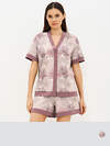 Omsa Пижама 588819 OmD 0240D SELVATICA Пижама принт. женская (Рубашка кор.рукав+Шорты), CO Rosa Cashmere (Розовый)