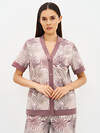 Omsa Пижама 588820 OmD 0244D SELVATICA Пижама принт. жен.(Рубашка кор.рукав+Брюки прямые), CO Rosa Cashmere (Розовый)