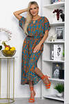 LT Collection Платье 589707 П15347-5М синий/оранжевый