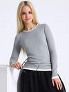 Апрель Лонгслив 590078 1ЖДЛД4616323 серый+белый