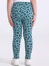 Апрель Легинсы 590086 2ДРЛ5641001н котики аниме на розовом+темно-бирюзовый леопард на бирюзовом