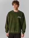 MARK FORMELLE Свитшот 590562 121893-1 ACID WASH т.зеленый +печать