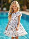 Апрель Платье 591844 1ДПБ5115001н нежные цветы на белом