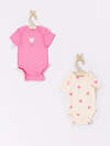 MARK FORMELLE Боди детское 592201 13015-1-2 сердечки на молоке +розовое саше