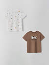 MARK FORMELLE Футболка 592283 113379-2 пепельно -коричневый +маленькие собачки на белом
