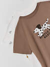 MARK FORMELLE Футболка 592283 113379-2 пепельно -коричневый +маленькие собачки на белом