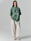MARK FORMELLE Футболка 593477 112953R ACID WASH на зеленом +печать
