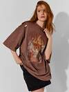MARK FORMELLE Футболка 598353 112953R ACID WASH на бордово-сером +печать