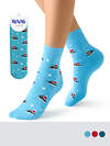 Minimi Носки 601274 MINI INVERNO 3300- 5 (котики) Blu Сhiaro (Голубой)