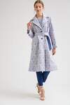 Emka Fashion Плащ 95907 T018/metti серый, синий, бледно-розовый