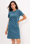 Omsa Сорочка 608720 OmD 0114D POINTELLE PRINT AW26 Сорочка ночная женская (кор.рукав), СО Navy (Синий)