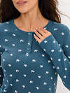 Omsa Пижама 608722 OmD 0244D POINTELLE PRINT AW26 Пижама жен. (Лонгслив+Брюки), СО Navy (Синий)
