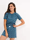 Omsa Пижама 608724 OmD 0260D POINTELLE PRINT AW26 Пижама женская (Футболка+Шорты), СО Navy (Синий)