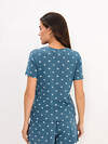 Omsa Пижама 608724 OmD 0260D POINTELLE PRINT AW26 Пижама женская (Футболка+Шорты), СО Navy (Синий)