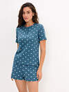 Omsa Пижама 608724 OmD 0260D POINTELLE PRINT AW26 Пижама женская (Футболка+Шорты), СО Navy (Синий)