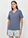 Omsa Пижама 608732 OmD 0235D PRATO Пижама жен. (Футболка + Шорты), СО Jeans/Tiffany (Синий)